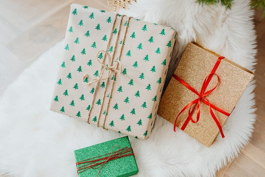 Wrapped gift boxes ready to give